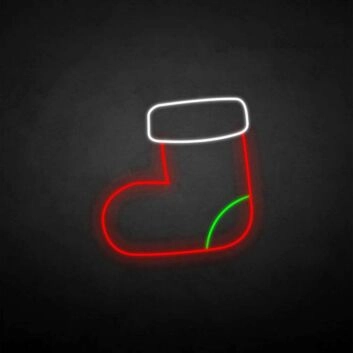 Weihnachtsstrumpf LED-Neonschild für Weihnachten und Wohnzimmer