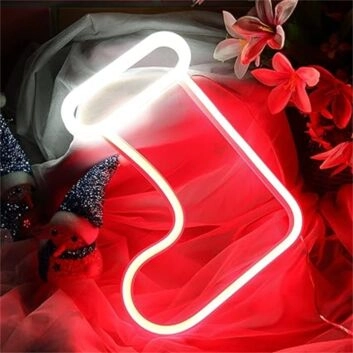 Weihnachtsstrumpf LED-Neonschild für Weihnachten Wohnzimmer
