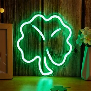 Vierblattkleeblatt LED-Neonschild Wohnzimmer Bar