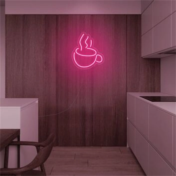 Kaffeetasse mit Dampf LED-Neonschild Küche Café