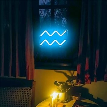 Wassermann Sternzeichen Symbol LED-Neonschild für Wohnzimmer Schlafzimmer