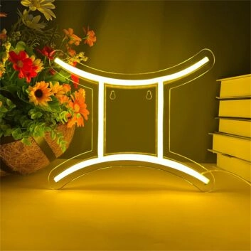 Zwilling Sternzeichen Symbol LED-Neonschild Wohnzimmer Schlafzimmer