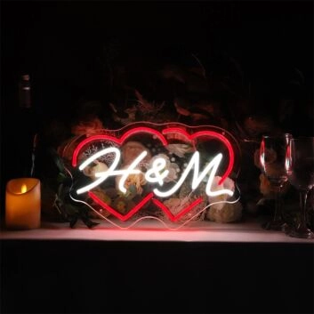 H & M LED-Neonschild für Hochzeit Party