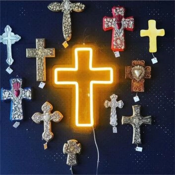 Kreuz LED-Neonschild für Kirche oder Wohnzimmer