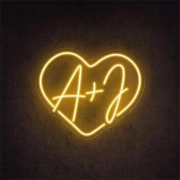 A+J LED-Neonschild Hochzeit Wohnzimmer
