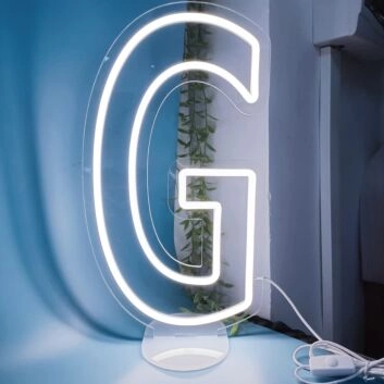 Buchstabe G LED Neonschild für Wohnzimmer und Büro
