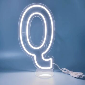 Buchstabe Q LED Neonschild für Wohnzimmer und Büro