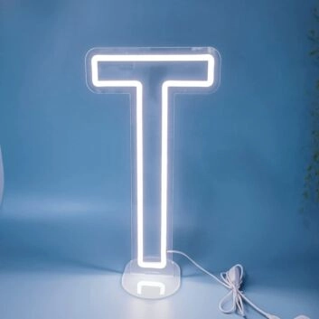Buchstabe T LED Neonschild für Wohnzimmer und Büro
