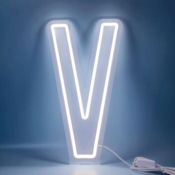 Buchstabe V LED Neonschild für Wohnzimmer und Schaufenster
