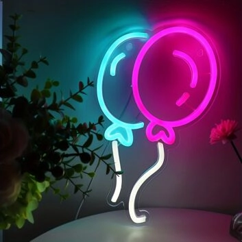 Luftballons LED-Neonschild für Kinderzimmer Party