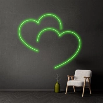 zwei Herzen LED-Neonschild Wohnzimmer Schlafzimmer