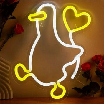 Ente mit Herz LED-Neonschild Wohnzimmer Kinderzimmer