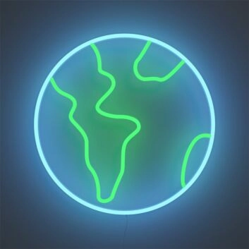 Enhance Your Space: Brighten Up Your Home, Office, or Party Venue with the Earth LED Neon Sign.