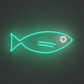 Fisch Symbol LED-Neonschild für Restaurant oder Bar
