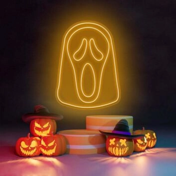 Schrei Maske LED-Neonschild für Halloween Party