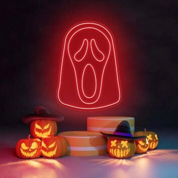Schrei Maske LED-Neonschild für Halloween Party