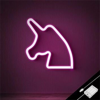 Einhornkopf LED-Neonschild für Kinderzimmer Wohnzimmer