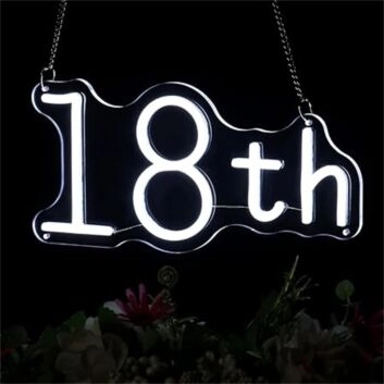 18th LED Neonschild für Geburtstag und Partydekoration