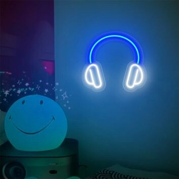 Kopfhörer LED-Neonschild für Wohnzimmer oder Musikstudio