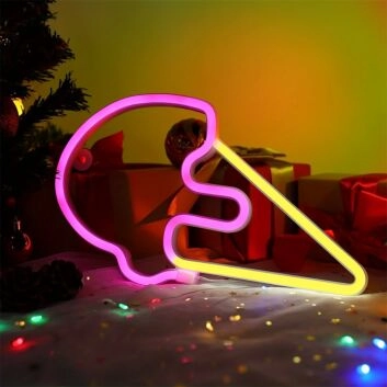 Brighten Up Your Space: Ice Cream LED Neon Sign USB Powered for Home Decor, Bars, and Birthday Celebrations