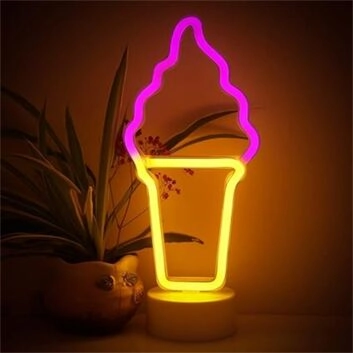 Brighten Your Spaces from Home Decor to Storefronts with the Ice Cream Shape LED Neon Sign.