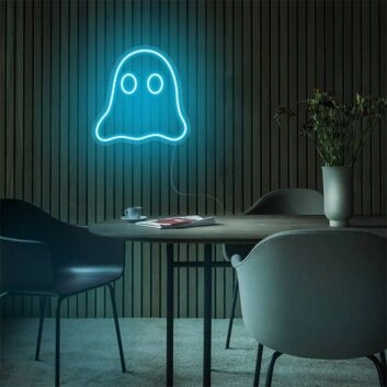 Add a Spooky Glow to Your Halloween Celebrations and Kid's Rooms with the Mini Ghost LED Neon Sign.