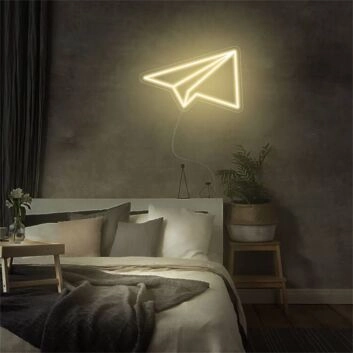 Papierflugzeug LED-Neonschild für Schlafzimmer Wohnzimmer