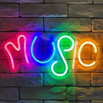 Music LED Neonschild für Wohnzimmer, Studio und Bar