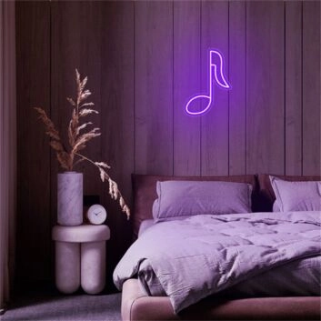 Brighten Up Your Space: Perfect for Home Decor, Live Music Venuses, and Recording Studios - Music Note LED Neon Sign.