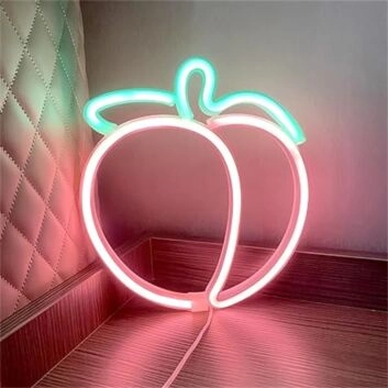 Pfirsich LED-Neonschild für Wohnzimmer Küche