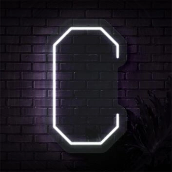 Buchstabe C Umriss LED-Neonschild Wohnzimmer Büro