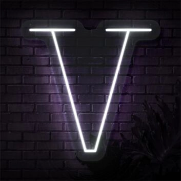 Buchstabe V LED Neonschild für Wohnzimmer und Bar