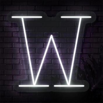 Buchstabe W LED Neonschild für Wohnzimmer und Büro
