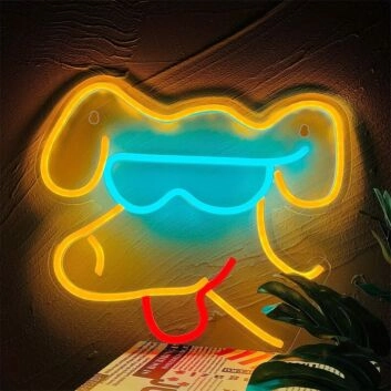 Hund mit Sonnenbrille LED-Neonschild Wohnzimmer Kinderzimmer