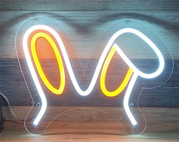 Hasenohren LED-Neonschild Wohnzimmer Kinderzimmer