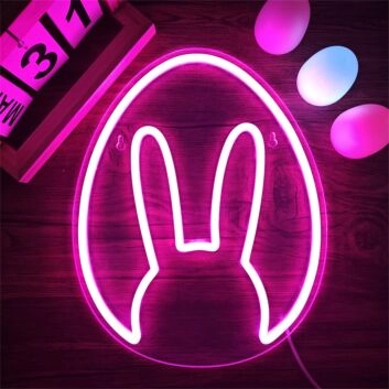 Osterei mit Hasenohren LED-Neonschild für Wohnzimmer Osterdekoration