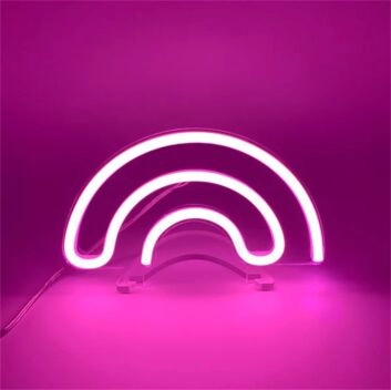 Brighten Up Any Space: Rainbow LED Neon Mini LED Neon Sign, Perfect for Home Decor, Office Ambiance, and Lively Bar Settings