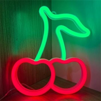 Brighten Up Your Bar, Storefront, or Kitchen with the Playful Red Green Cherries LED Neon Sign.